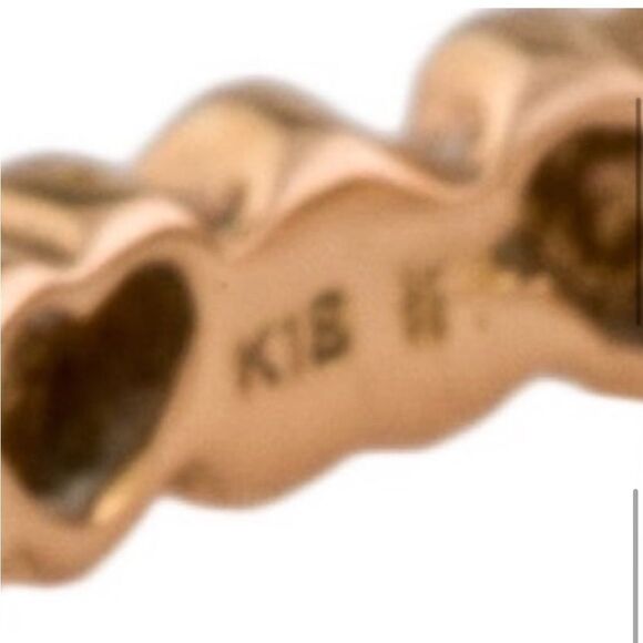 ETERNITY BAND RING HEARTS 18K GOLD & DIAMONDS ROSE GOLD STACK WEDDING LOVE 2.8mm - Picture 10 of 12